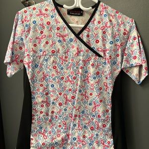 Breast Cancer awareness Scrub Top